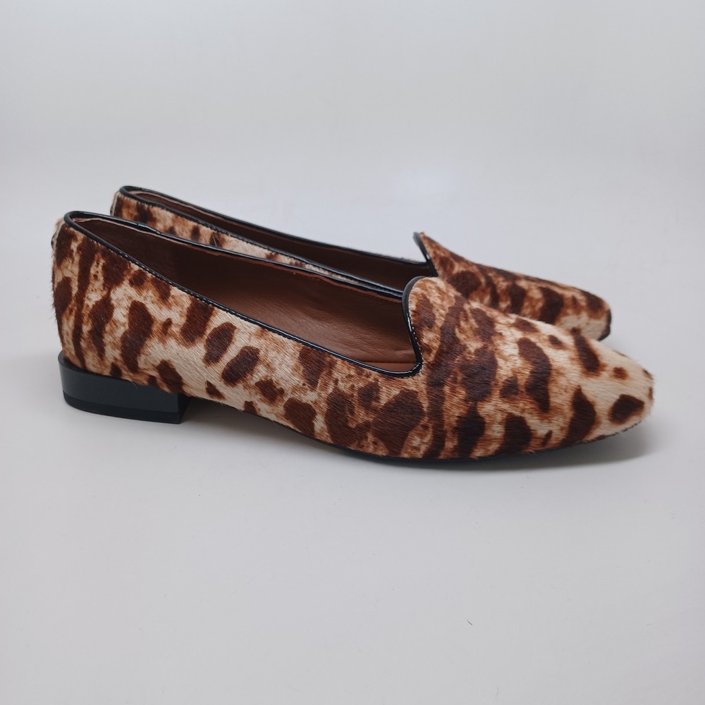 Donald Pliner Womens Leopard Calf Hair Reena Loafers Flats Brown Tan US 8.5 M - Picture 8 of 13